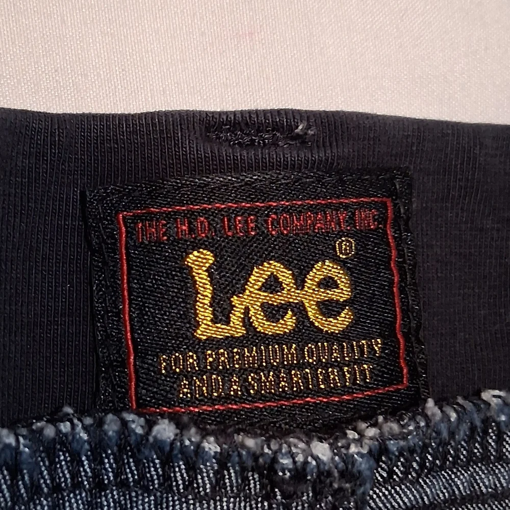 Lee High Rise Side Elastic Medium Denim Shorts Dark Wash Women's 12 Summer